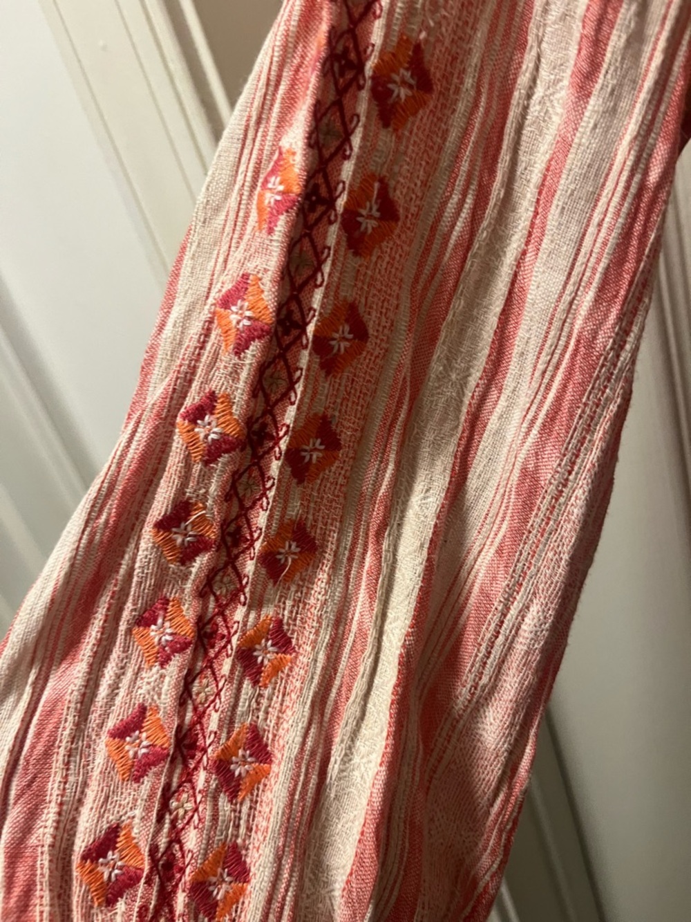 Sea and Be Seen Pink Striped Embroidered Women’s Lightweight Tunic Size Large - Picture 5 of 13